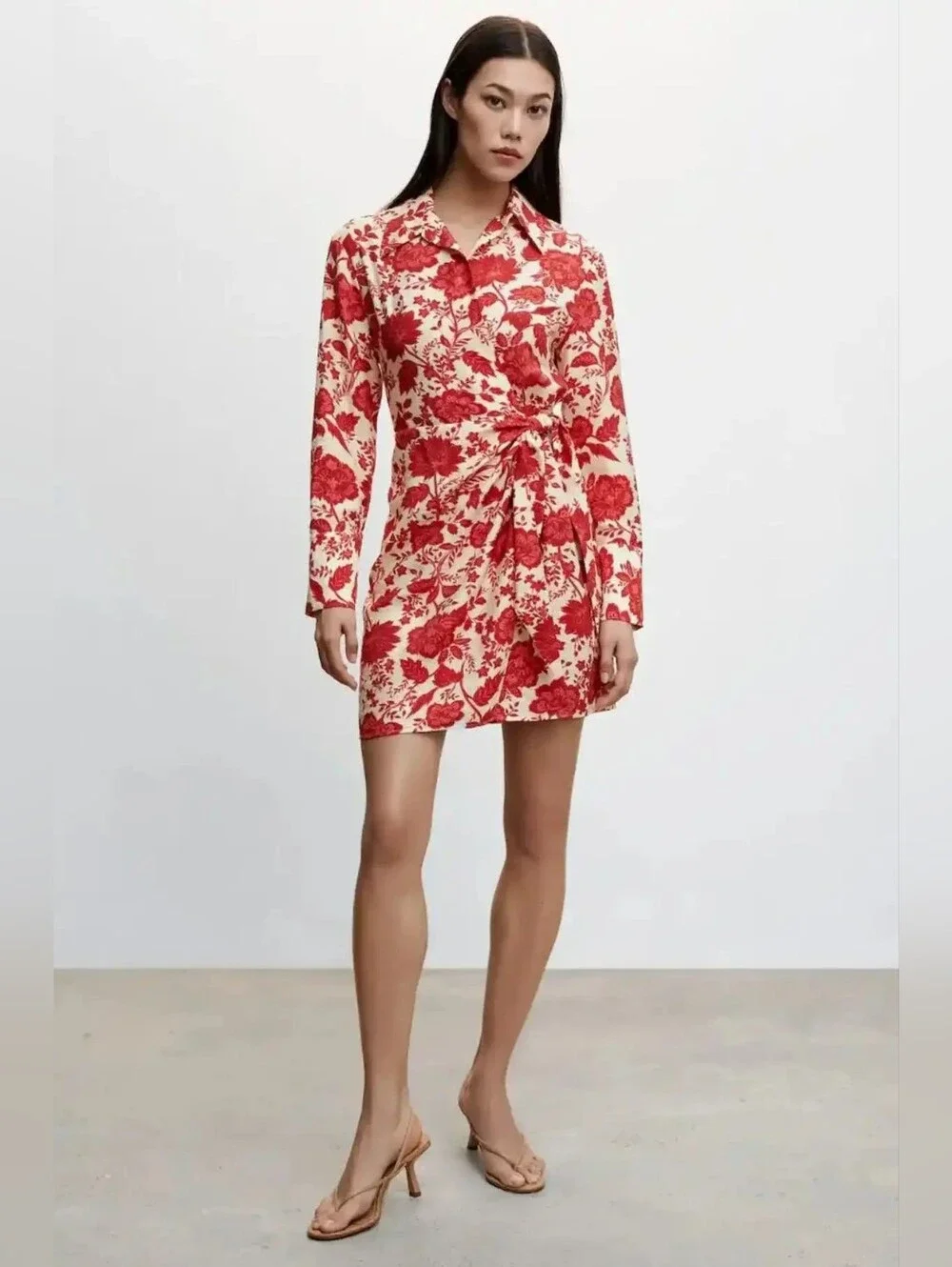 MANGO Women's Floral Wrap Dress Size 2 - Picture 2 of 10